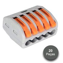 Emenda Eletrica tipo Borne 5 entradas 20 peças