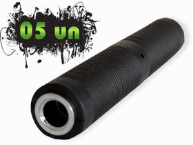 Emenda extensão j10 cabo p10 mono som violão guitarra 05un Emenda extensão j10 cabo p10 mono som violão guitarra 05un