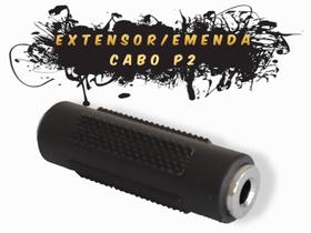 Emenda extensão j2 cabo p2 estéreo som violão guitarra
