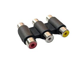 Emenda Rca Tripla Fêmea Extensor Som Áudio Estéreo E Video