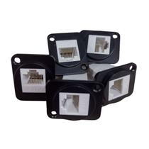 Emenda RJ45 para Painel Cat 5/6 Rede Ethernet Kit 4 Peças Emenda RJ45 para Painel Cat 5/6 Rede Ethernet Kit 4 Peças
