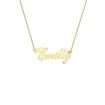 EMILLY COLAR DE NOME FOLHEADO A OURO 18k