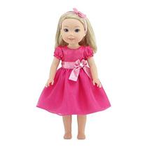 Emily Rose 14 Polegadas Roupas de Boneca Lindo vestido de boneca rosa de joias Encaixa 14" American Girl Wellie Wishers e Glitter Girls Dolls