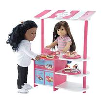 Emily Rose 18 polegadas boneca padaria stand, com toneladas de acessórios de boneca de 18 ", incluindo produtos de panificação realistas Adapta-se a bonecas de menina americana de 18"