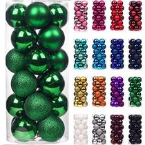 Emopeak 24Pcs Bolas de Natal Enfeites para a árvore de Natal - Mini Shatterproof Christmas Tree Decorations Bola de Suspensão para a Decoração da Festa de Casamento de Férias (Grama Verde, 1.2 "-3.1CM)