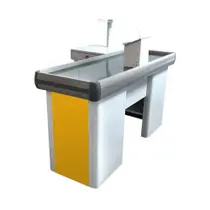 Empacotador Check Out Balcão Caixa 1,50m Com Recorte Balança Amarelo - Sa Gôndolas