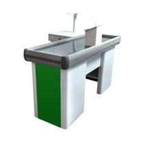 Empacotador Check Out Balcão Caixa 1,50m Com Recorte Balança Verde - Sa Gôndolas