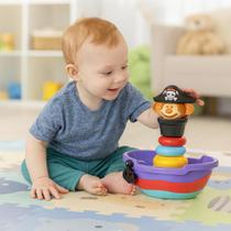 Empilha Baby Pirata Brinquedo para Bebês 6 meses Menino e Menina