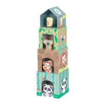 Empilhar Caixas - Animais, da hi Pando - Brinquedo de Madeira e Papel Cartão - Cód. HP031