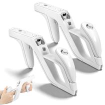 Empunhadura de pistola Wii Zapper GLCONN, kit com 2 unidades, branca, para Wii U