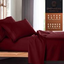 Empyrean Queen Sheets - 4 PC Super Soft Bed Sheets Queen Size - Double Brushed Microfiber Queen Size Sheets - Hotel Luxury Burgundy Red Queen Bed Sheets Set, com 4 alças elásticas de canto