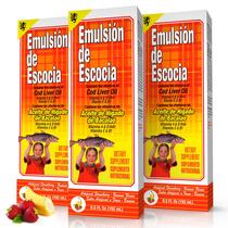 Emulsão de Escócia Sabor Morango Banana 190ml Pacote com 3 Emulsão de Escócia Sabor Morango Banana 190ml Pacote com 3