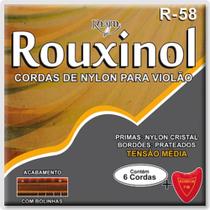 Enc.violao nylon cristal/prateada-media tensao-c/bolinha - Rouxinol