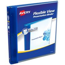 Encadernador de 3 anéis Avery Flexible View, anéis redondos de 1/2 polegada, azuis