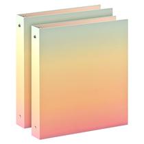 Encadernador de 3 anéis SUIN Cute Round Round Anel de 1 polegada rosa, pacote com 2