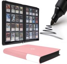 Encadernador de cartões D DACKIT de 16 bolsos 1024 cartões rosa claro