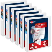 Encadernadores de 3 anéis Avery Heavy-Duty View, 1 polegada e 250 folhas, pacote com 6