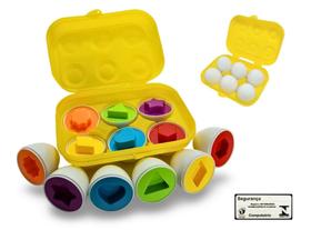 Encaixa Ovos Pakitoys Cores e Formas Desenvolve Habilidades Coordenacao Brinquedo Didatico Educativo