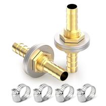 Encaixe de anteparo de mangueira Barb Thru-Bulk GASHER 5/8 a 5/8 com braçadeira