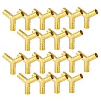 Encaixe de mangueira Gasher de latão de 3 vias em forma de Y, farpa de 3/8" (20 unidades)
