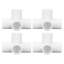 Encaixe de PVC, junta de 4 vias, 25 mm, TOPINCN (10 unidades), branca