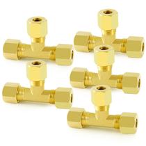 Encaixe de tubo de compressão ChillWaves Brass Tee 3/8" OD (pacote com 5)