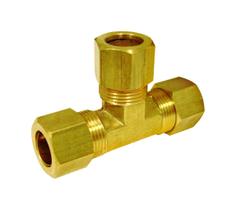 Encaixe de tubo de mangueira JMF 7/8" Compression Brass Tee Encaixe de tubo de mangueira JMF 7/8" Compression Brass Tee