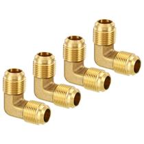 Encaixe de tubulação de latão PATIKIL 1/2 x 1/2 Flare 90 Degree Elbow, pacote com 4