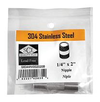 Encaixe de tubulação de mangueira Smith-Cooper 304 Bocal de aço inoxidável 1/4 x 2"