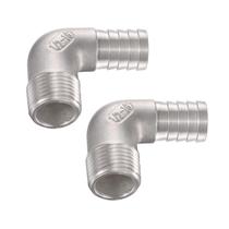 Encaixe de tubulação SNUTUYA 304 de aço inoxidável 5/8 Mangueira Barb x 1/2 macho NPT cotovelo de 90 graus