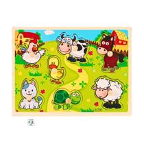 Encaixe Divertido com Pinos MDF Animais da Fazenda Toymix Brinquedo Educativo Pedagogico Encaixe Divertido com Pinos MDF Animais da Fazenda Toymix Brinquedo Educativo Pedagogico