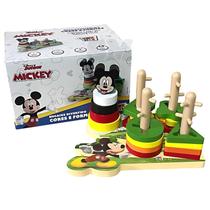 Encaixe Divertido Formas E Cores Mickey Mdf Didático Autismo