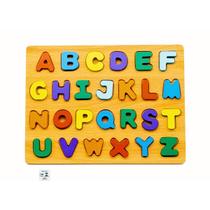 Encaixe Divertido Letras Maiusculas Coloridas MDF Toymix Alfabeto Brinquedo Educativo Didatico