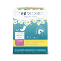 Encaixe fino Ultra Pads Natracare Super Plus (12 almofadas)