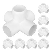 Encaixes de tubulação de PVC esculpidos requintadamente de 5 vias e 1 polegada, pacote com 8