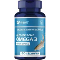 Encapsulado Ômega 3 Óleo de Peixe Muwiz 500mg 60 Cápsulas Suplemento Alimentar Encapsulado Ômega 3 Óleo de Peixe Muwiz 500mg 60 Cápsulas Suplemento Alimentar