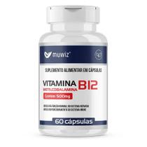 Encapsulado Vitamina B12 Metilcobalamina Muwiz 500mg 60 Cápsulas Suplemento Alimentar