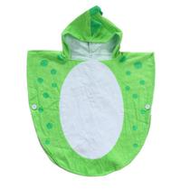 Encapuzado com o dinossauro da pata Ponchos Hooded Children's Bath Towel Kids BeachTowel Infant Bathrobe - Verde