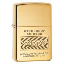 Encendedor de Bolsillo Zippo con Logo, Latón de Alto Pulido