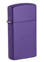 Encendedor de Bolsillo Zippo Slim Morado Mate Resistente al Viento