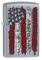 Encendedor Mecánico Zippo Street Chrome con Bandera de EE.UU. Americana