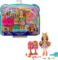 Enchantimals Stylin' Salon Playset Lacey Lion (6-in) & Manesy com 13 acessórios, Coleção Sunny Savanna, Just Add Water for Color-Change Hairstyle Fun, Great Gift for 3 to 8 Year Old Kids