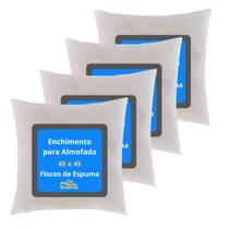 Enchimento Almofada 45x45 Espuma Flocada Kit com 4 Unidades - Cia do Enxoval