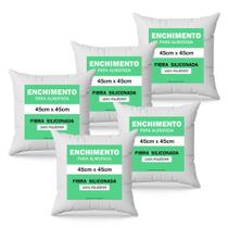 Enchimento Almofada 45x45 Fibra 100% Siliconada Kit 5 Unidades