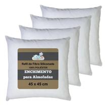 Enchimento Almofada Refil 45X45 Silicone Kit Com 4 Unidades