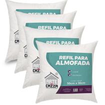 Enchimento Almofada Refil 50X50 Fibra Siliconada Kit 4 und