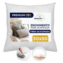 Enchimento De Almofada 50x50cm Hipoalergênica Fibra Siliconada Antiácaro Sala Quarto Cheia Macia E Antimofo