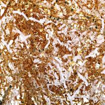 Enchimento de cesta de presentes Fulmoon 1,35 kg de papel picado dourado branco