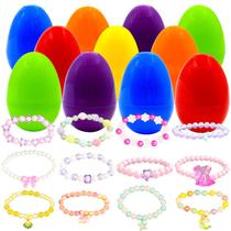Enchimentos de ovos de Páscoa CLAPET com pulseiras para meninas de 3 a 8 anos