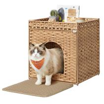 Enclosure para Caixa de Areia para Gatos Feandrea em Rattan Boho 49x49x47cm Enclosure para Caixa de Areia para Gatos Feandrea em Rattan Boho 49x49x47cm